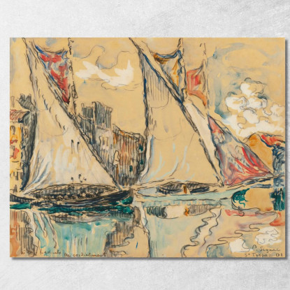 Vele Asciutte Di Saint-Tropez Paul Signac psn101 quadro stampato su tela