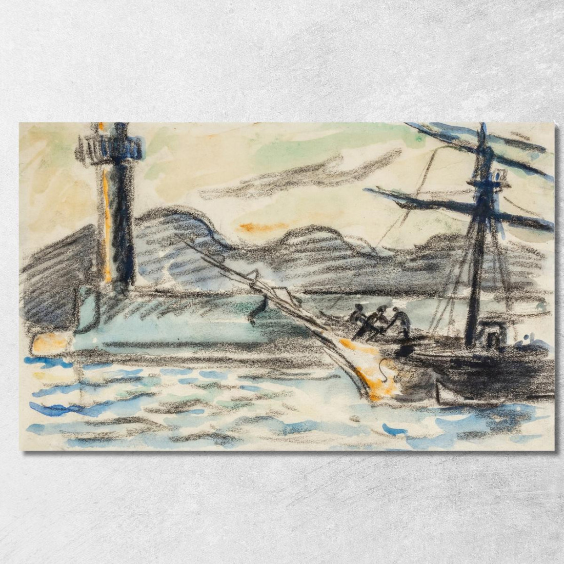 Saint Tropez. Il Faro E Il Molo Paul Signac psn102 quadro stampato su tela Saint Tropez. Il Faro E Il Molo Paul Signac psn102 quadro stampato su tela