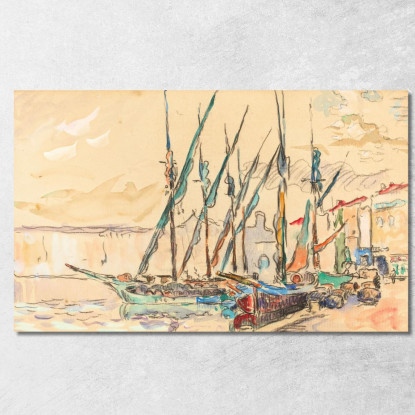 St. Tropez Paul Signac psn107 quadro stampato su tela