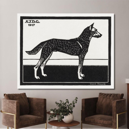 Cane Julie de Graag jdg16 quadro stampato su tela