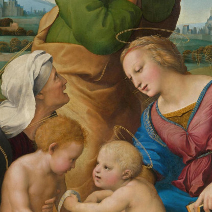 Sacra Famiglia Canigiani Raffaello Sanzio rph4 quadro stampato su tela