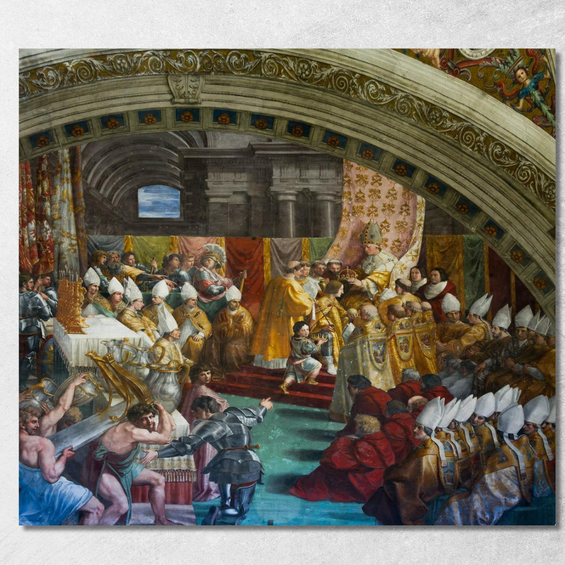 Particolare Dell'Incoronazione Di Carlo Magno Francesco Raffaello Sanzio rph8 quadro stampato su tela Particolare Dell'Incoronazione Di Carlo Magno Francesco Raffaello Sanzio rph8 quadro stampato su tela