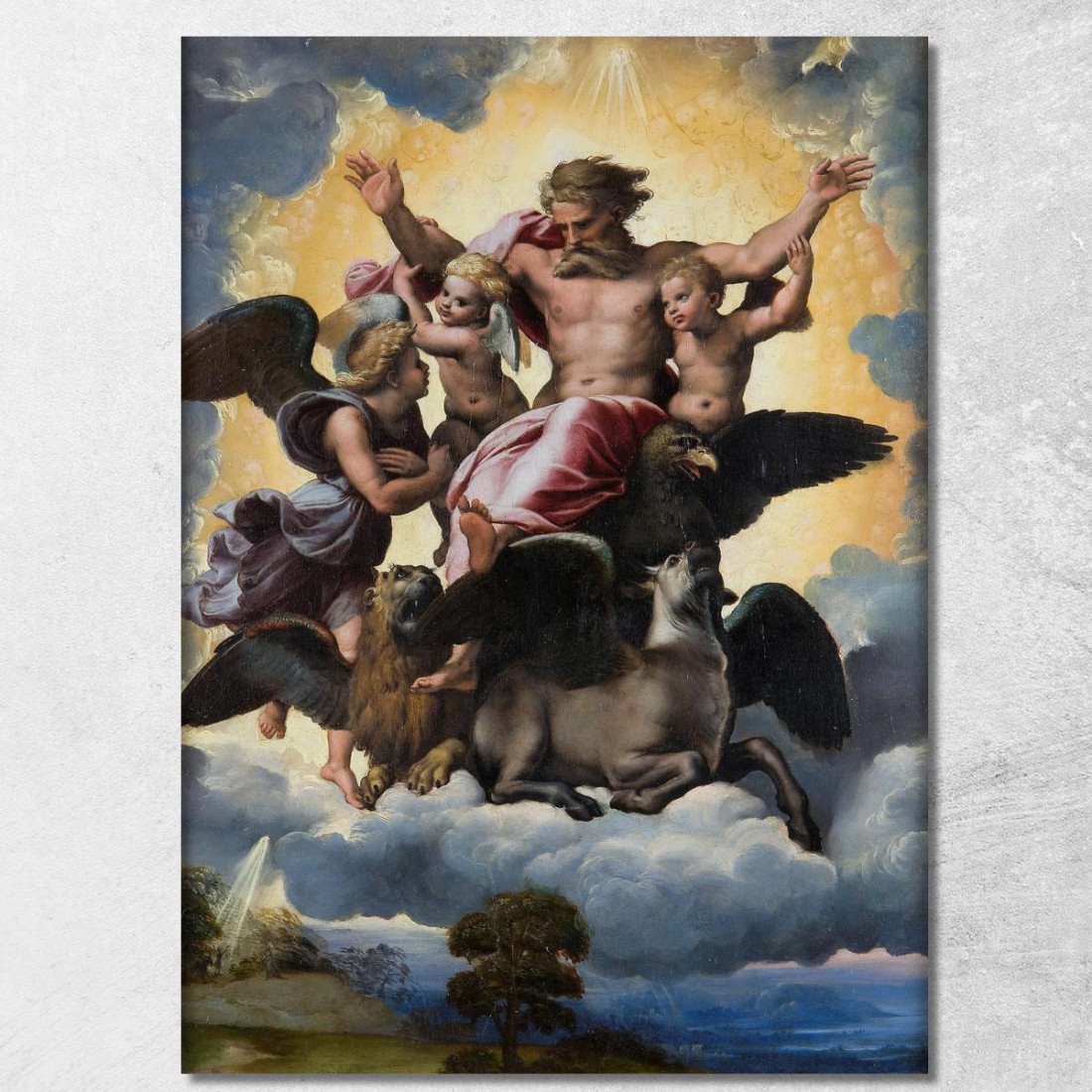 La Visione Di Ezechiele Raffaello Sanzio rph10 quadro stampato su tela La Visione Di Ezechiele Raffaello Sanzio rph10 quadro stampato su tela