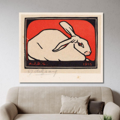 Coniglio Bugiardo Julie de Graag jdg34 quadro stampato su tela