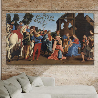 L'Adorazione Dei Magi Raffaello Sanzio rph35 quadro stampato su tela