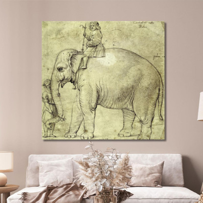 L'Elefante Annone Raffaello Sanzio rph39 quadro stampato su tela