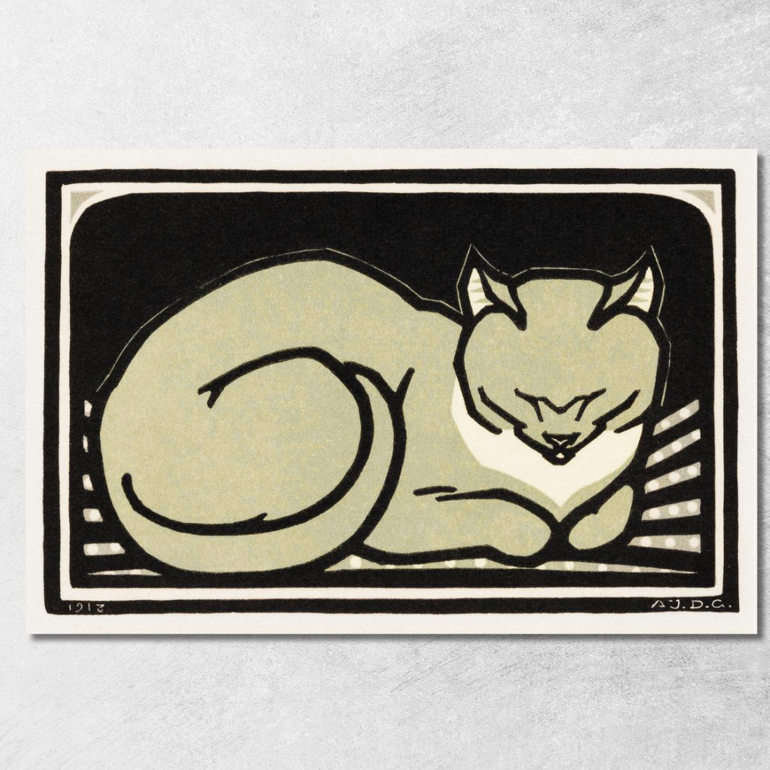 Gatto Addormentato Julie de Graag jdg54 quadro stampato su tela Gatto Addormentato Julie de Graag jdg54 quadro stampato su tela