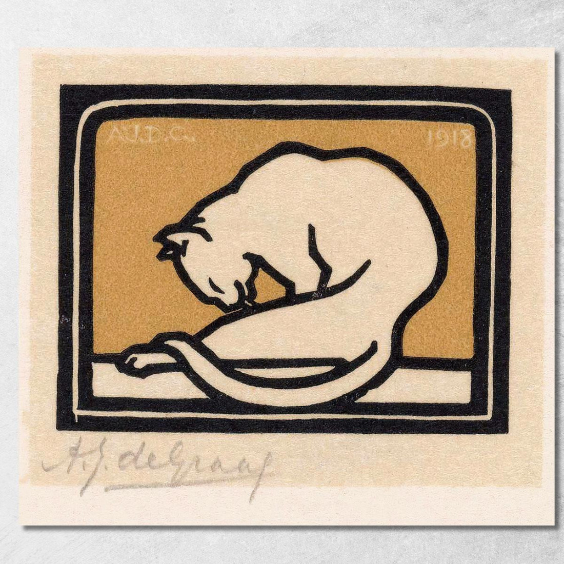 Lavaggio Del Gatto Julie de Graag jdg72 quadro stampato su tela Lavaggio Del Gatto Julie de Graag jdg72 quadro stampato su tela