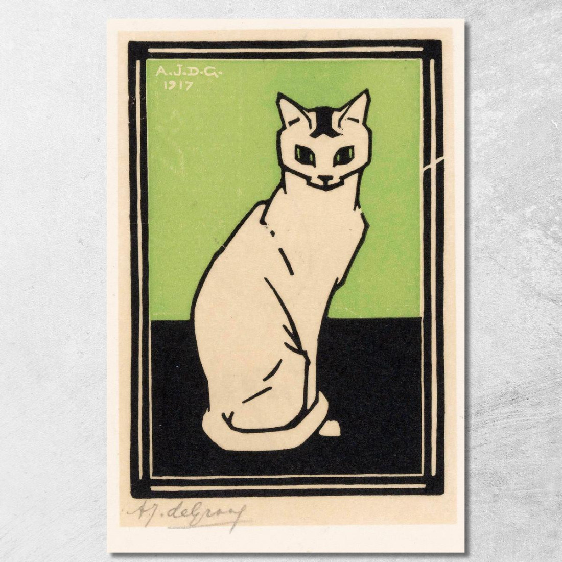 Gatto Seduto 2 Julie de Graag jdg74 quadro stampato su tela Gatto Seduto 2 Julie de Graag jdg74 quadro stampato su tela