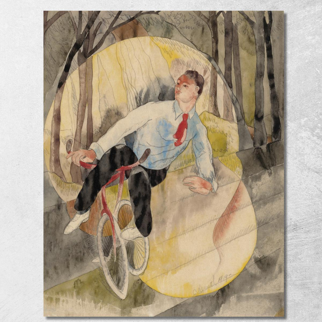 Nel Vaudeville Il Ciclista Charles Demuth cdm25 quadro stampato su tela Nel Vaudeville Il Ciclista Charles Demuth cdm25 quadro stampato su tela