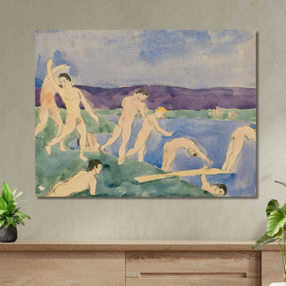 Dodici Ragazzi Nudi In Spiaggia Charles Demuth cdm50 quadro stampato su tela