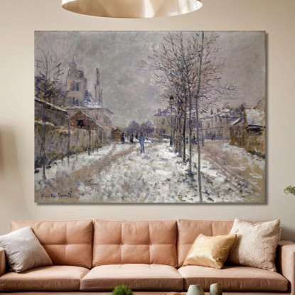Il Boulevard De Pontoise Innevato Ad Argenteuil Claude Monet mnt338 quadro stampato su tela