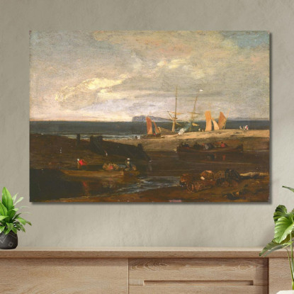Una Scena Sulla Costa Inglese Joseph Mallord William Turner jwt23 quadro stampato su tela
