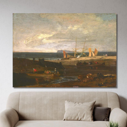 Una Scena Sulla Costa Inglese Joseph Mallord William Turner jwt23 quadro stampato su tela