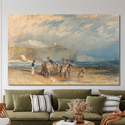 Porto E Costa Di Folkestone Fino A Dover Joseph Mallord William Turner jwt48 quadro stampato su tela