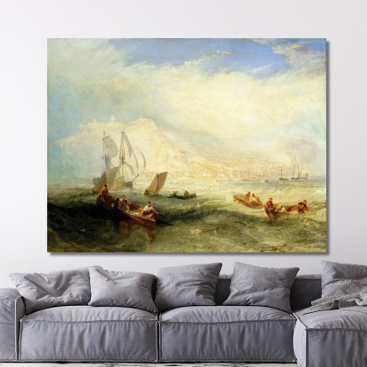 Pesca Con La Lenza Al Largo Di Hastings Joseph Mallord William Turner jwt70 quadro stampato su tela