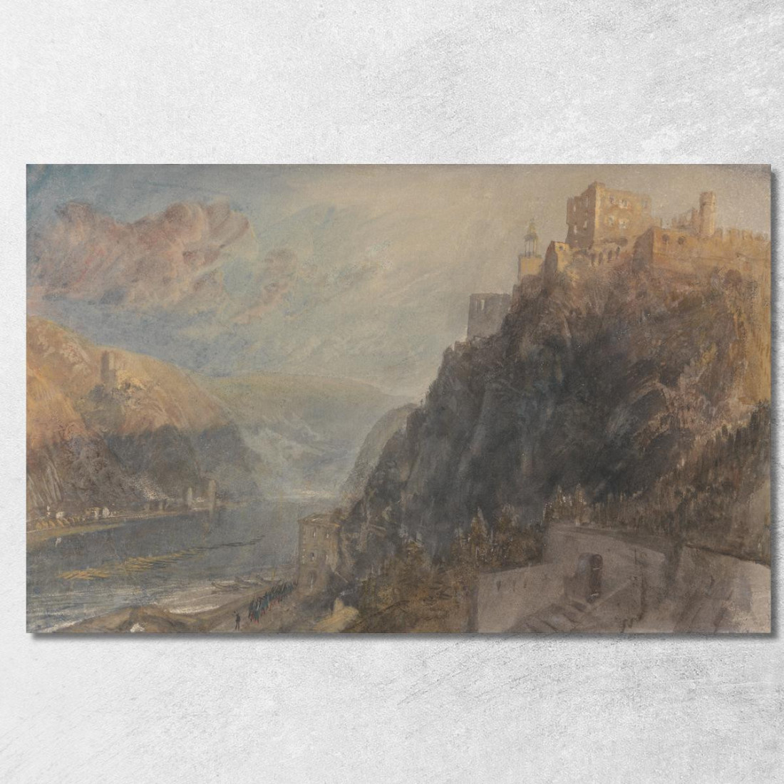 Rheinfels Punta Su Katz E Gourhausen Joseph Mallord William Turner jwt94 quadro stampato su tela Rheinfels Punta Su Katz E Gourhausen Joseph Mallord William Turner jwt94 quadro stampato su tela