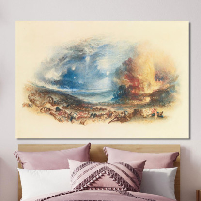 Il Campo Di Waterloo Visto Da Hougoumont Joseph Mallord William Turner jwt128 quadro stampato su tela