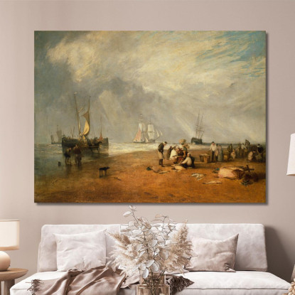 Il Mercato Del Pesce A Hastings Beach Joseph Mallord William Turner jwt130 quadro stampato su tela