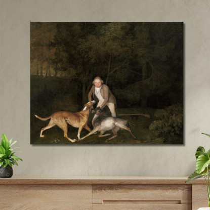 Freeman, Le Garde-Chasse Du Comte De Clarendon Avec Une Biche Et Un Chien Mourants 1800 George Stubbs tableau impression sur toi