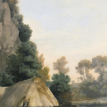 Zwei Herren Beim Schießen Mit Blick Auf Die Creswell Crags, Aufgenommen Vor Ort George Stubbs drucken auf leinwand