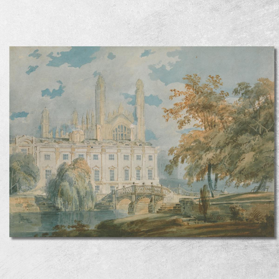 Clare Hall Y King'S College Chapel Cambridge Desde Las Orillas Del Río Cam Joseph Mallord William Turner cuadro en lienzo Clare Hall Y King'S College Chapel Cambridge Desde Las Orillas Del Río Cam Joseph Mallord William Turner cuadro en lienzo