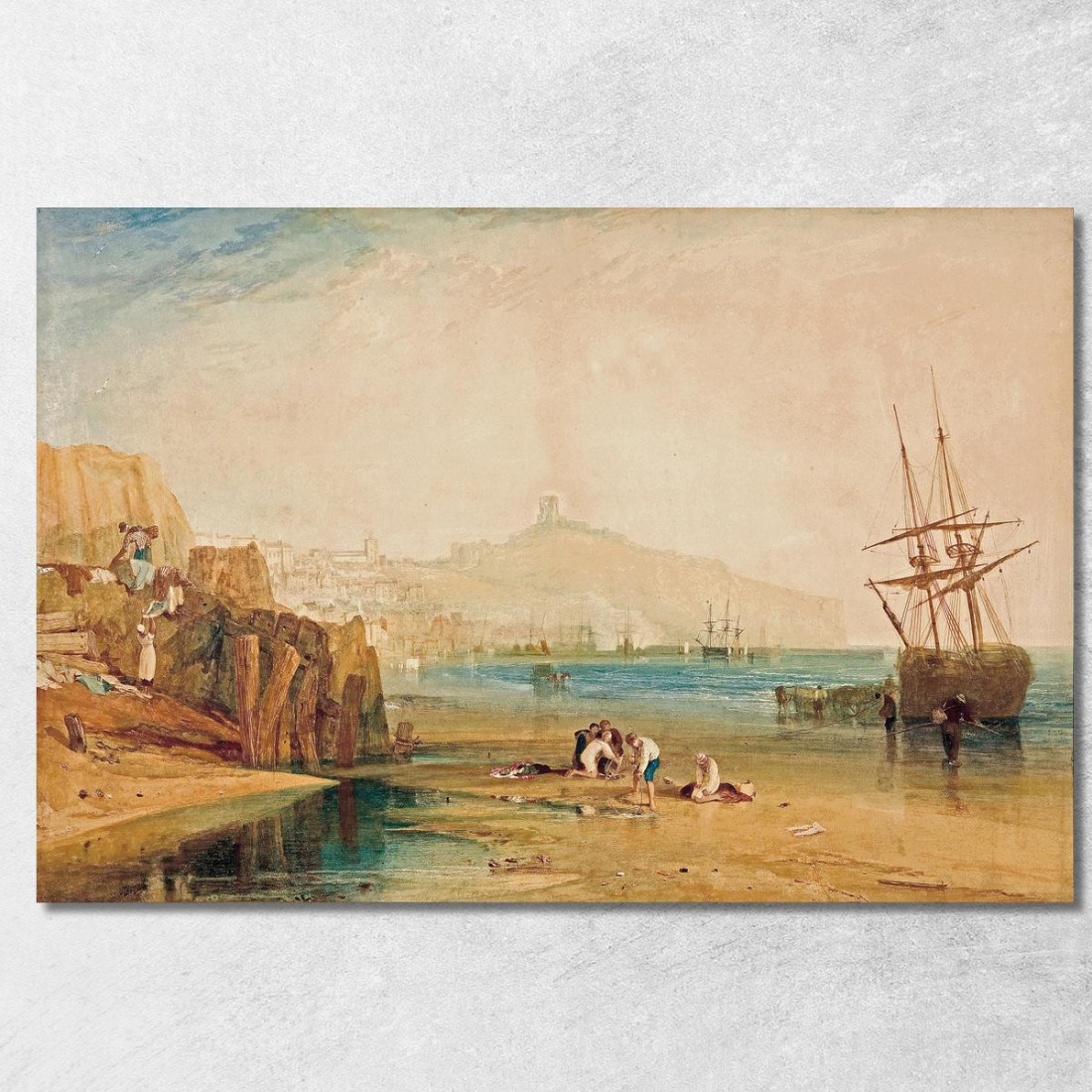 Les Garçons Du Matin De La Ville Et Du Château De Scarborough Attrapent Des Crabes Joseph Mallord William Turner tableau impress Les Garçons Du Matin De La Ville Et Du Château De Scarborough Attrapent Des Crabes Joseph Mallord William Turner tableau impress
