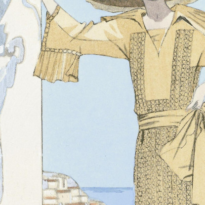 Amalfi. Abito Di Worth Della Gazette Du Bon Ton George Barbier gbb4 quadro stampato su tela