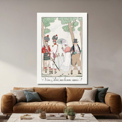 Avanti Mio ​​Buon Amico! 1923 George Barbier gbb12 quadro stampato su tela