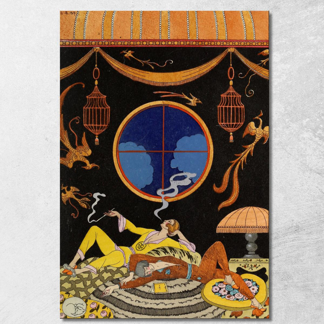 Falbalas E Fronzoli Pigrizia Pigrizia George Barbier gbb43 quadro stampato su tela