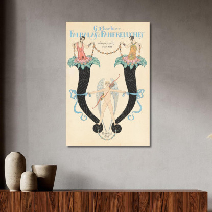 Copertina Di Falbalas & Fanfreluches Almanac Des Modes Presentes Pastes Et Futures George Barbier gbb56 quadro stampato su tela