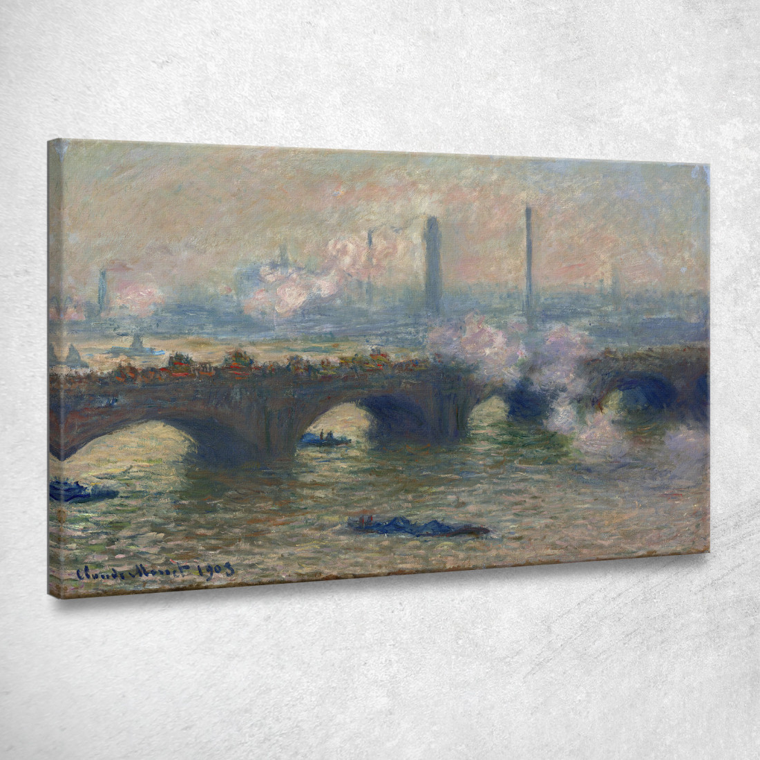 Giornata Grigia Del Ponte Di Waterloo Claude Monet mnt369 quadro stampato su tela Giornata Grigia Del Ponte Di Waterloo Claude Monet mnt369 quadro stampato su tela