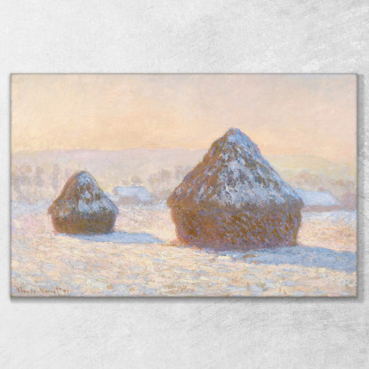 Mattina Effetto Neve Con Cocchi Di Grano Claude Monet mnt372 quadro stampato su tela