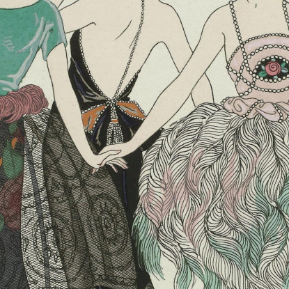 I Bellissimi Selvaggi George Barbier gbb117 quadro stampato su tela