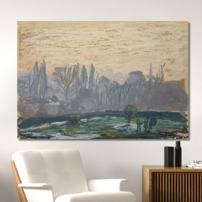 Paesaggio Invernale Con Cielo Serale Claude Monet mnt374 quadro stampato su tela