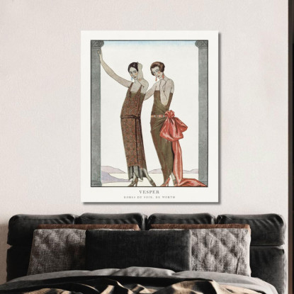 Vesper Abiti Da Sera Di Worth Dalla Gazette Du Bon Ton N. 8 George Barbier gbb158 quadro stampato su tela