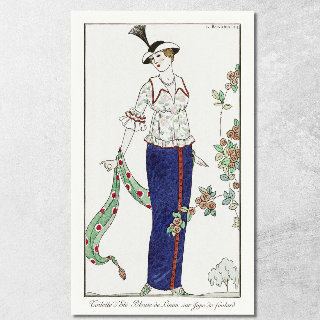Trajes Parisinos Núm. 3 Aseo De Verano Aseo De Verano Chaqueta De Linon Sobre Falda Bufanda George Barbier cuadro en lienzo Trajes Parisinos Núm. 3 Aseo De Verano Aseo De Verano Chaqueta De Linon Sobre Falda Bufanda George Barbier cuadro en lienzo