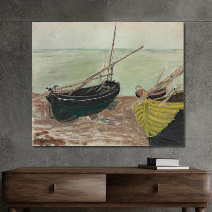 Studio Delle Barche Sulla Spiaggia Di Étretat Claude Monet mnt380 quadro stampato su tela