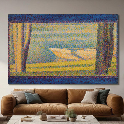 Barche Ormeggiate E Alberi Georges Seurat gsr48 quadro stampato su tela