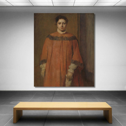 Ragazza In Rosso 1866 Edgar Degas edg36 quadro stampato su tela