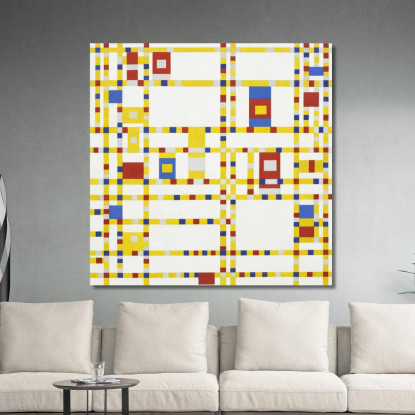 Boogie-Woogie Di Broadway Piet Mondrian pmn1 quadro stampato su tela