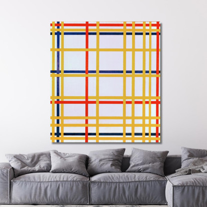 New York City I Piet Mondrian pmn11 quadro stampato su tela