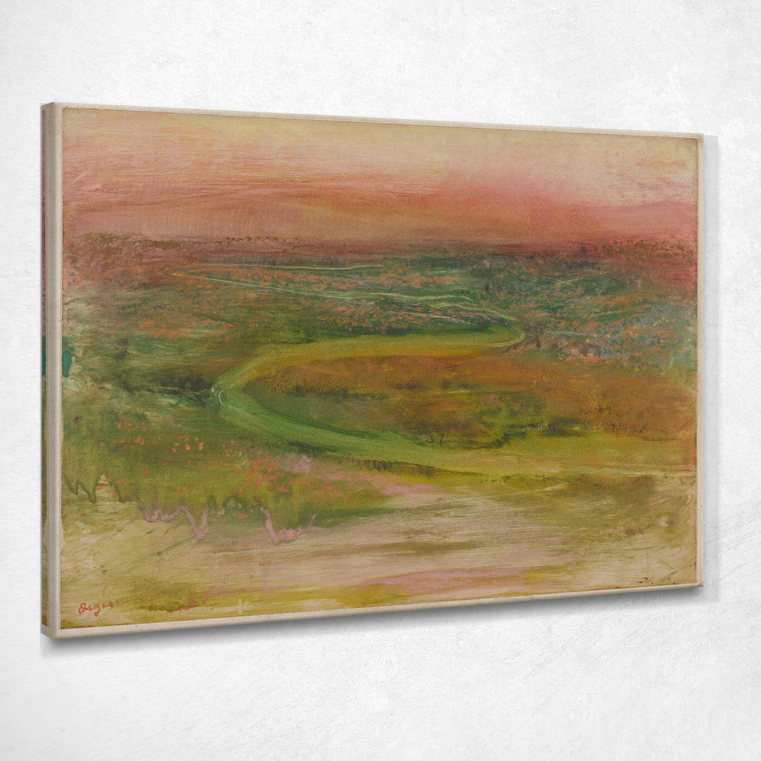 Percorso A Forma Di S In Un Paesaggio Astratto Verde Rosa In Primo Piano Edgar Degas edg68 quadro stampato su tela Percorso A Forma Di S In Un Paesaggio Astratto Verde Rosa In Primo Piano Edgar Degas edg68 quadro stampato su tela