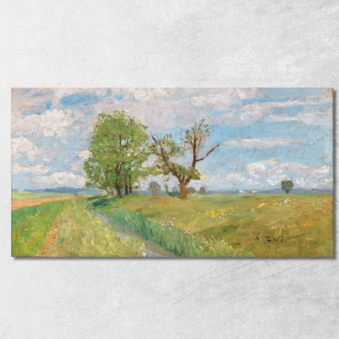 Un Paesaggio Primaverile Con Creek Alfred Zoff azf7 quadro stampato su tela Un Paesaggio Primaverile Con Creek Alfred Zoff azf7 quadro stampato su tela
