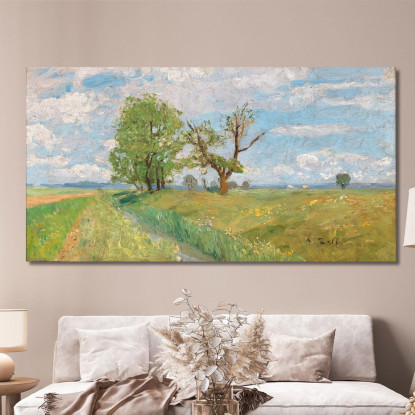 Un Paesaggio Primaverile Con Creek Alfred Zoff azf7 quadro stampato su tela