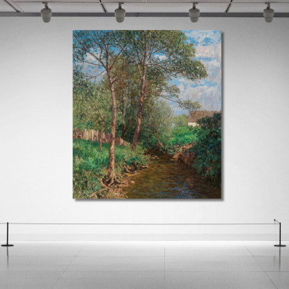 Un Paesaggio Soleggiato Con Ruscello Alfred Zoff azf8 quadro stampato su tela