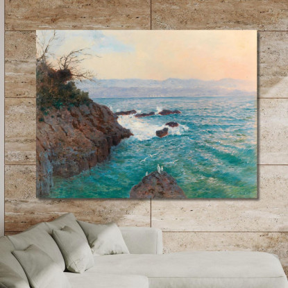 Una Vista Della Costa Di Nervi Alfred Zoff azf10 quadro stampato su tela