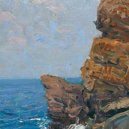 Sulla Costa Di Sestri Levante Alfred Zoff azf54 quadro stampato su tela