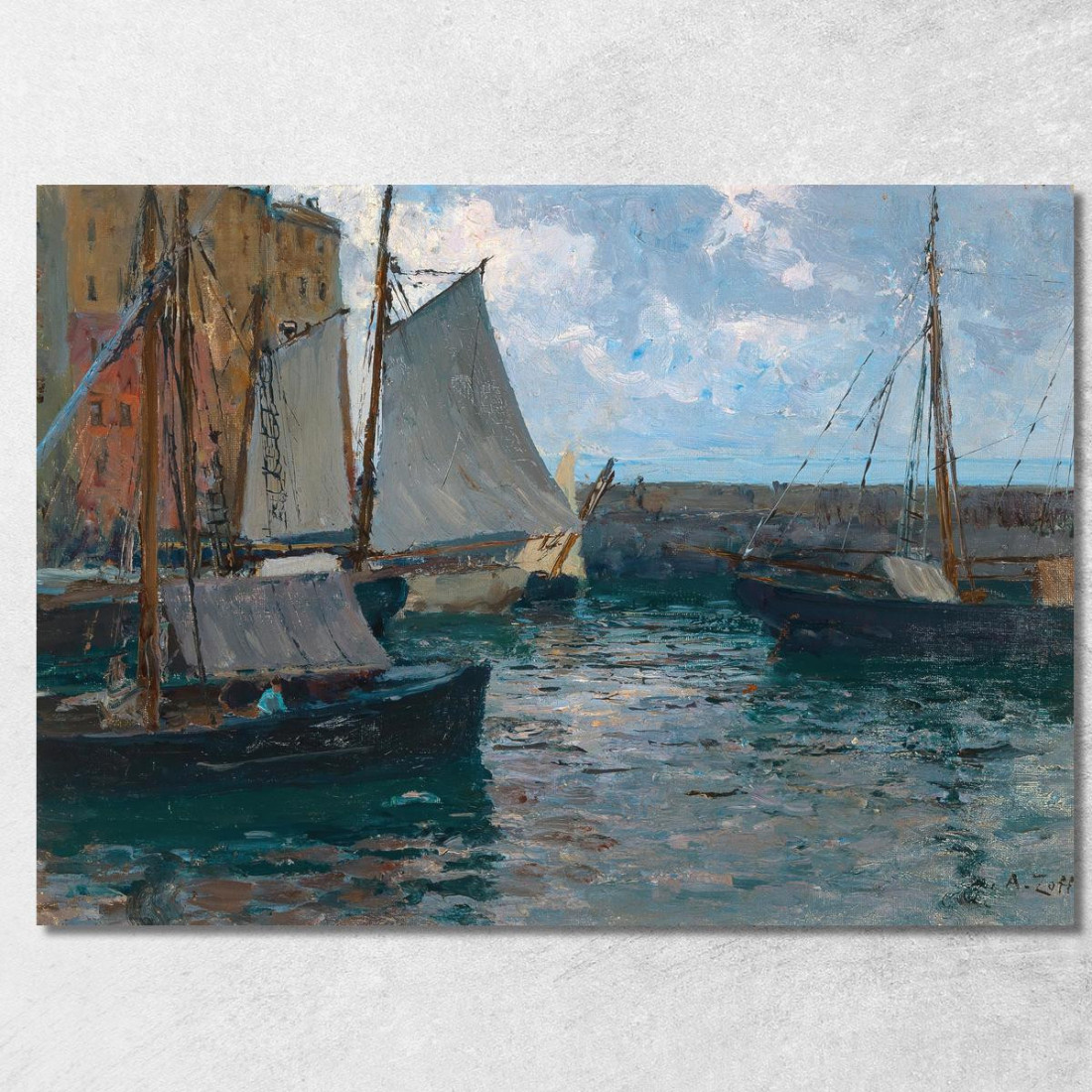 Il Porto Di Camogli Alfred Zoff azf63 quadro stampato su tela Il Porto Di Camogli Alfred Zoff azf63 quadro stampato su tela