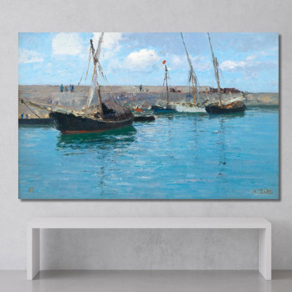Il Molo Di Attracco A Krems Alfred Zoff azf65 quadro stampato su tela